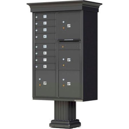 FLORENCE MFG CO Vital Cluster Box Unit w/Vogue Classic Accessories, 8 Mailboxes & 4 Parcel Lockers, Dark Bronze 1570-8T6VDBAF